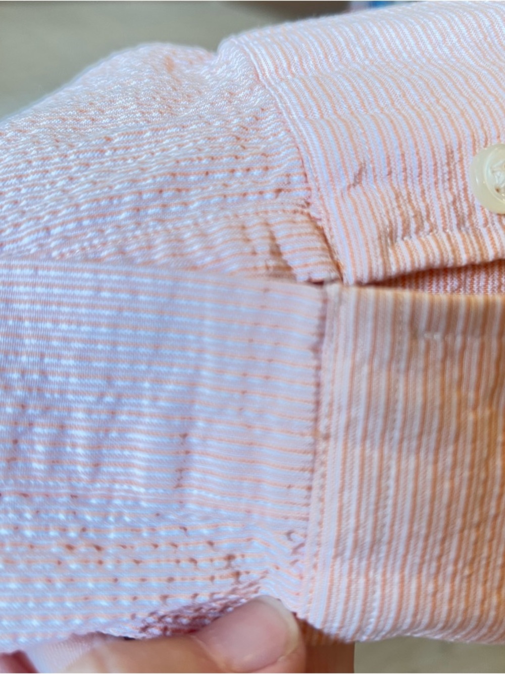 Polo Ralph Lauren orange/white pinstriped Buttondown Shirt Greggor 100% cotton L - Picture 4 of 9